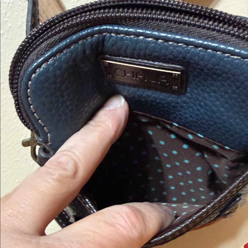 Chala Blue and Brown Horse Crossbody Bag - Picture 6 of 7